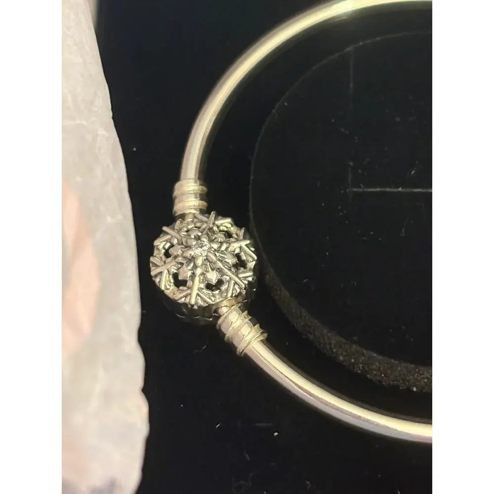 Pandora 925 ALE Charm Bracelet with Box Sterling Silver Sz 6.25